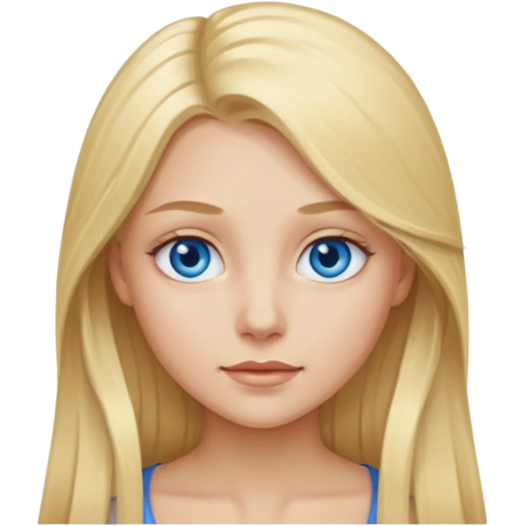 blonde girl long hair blue eyes emoji