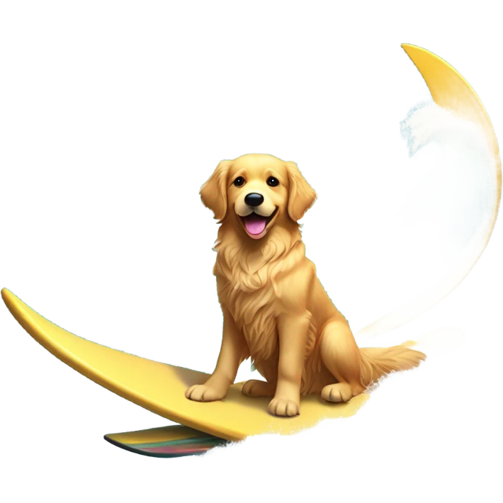 Golden retriever surfing  emoji