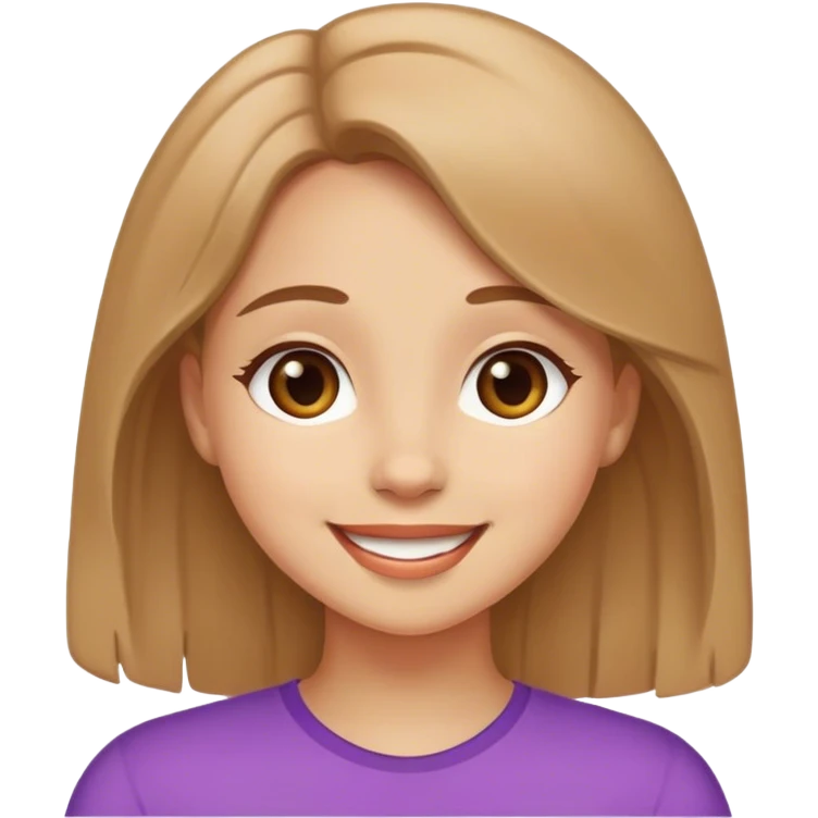Chica castaña claro feliz emoji