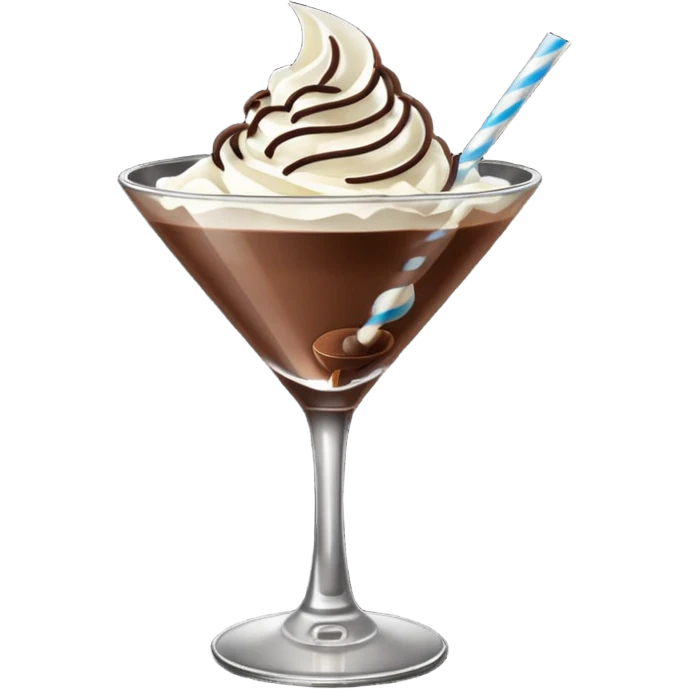 Chocolate martini with whip cream emoji