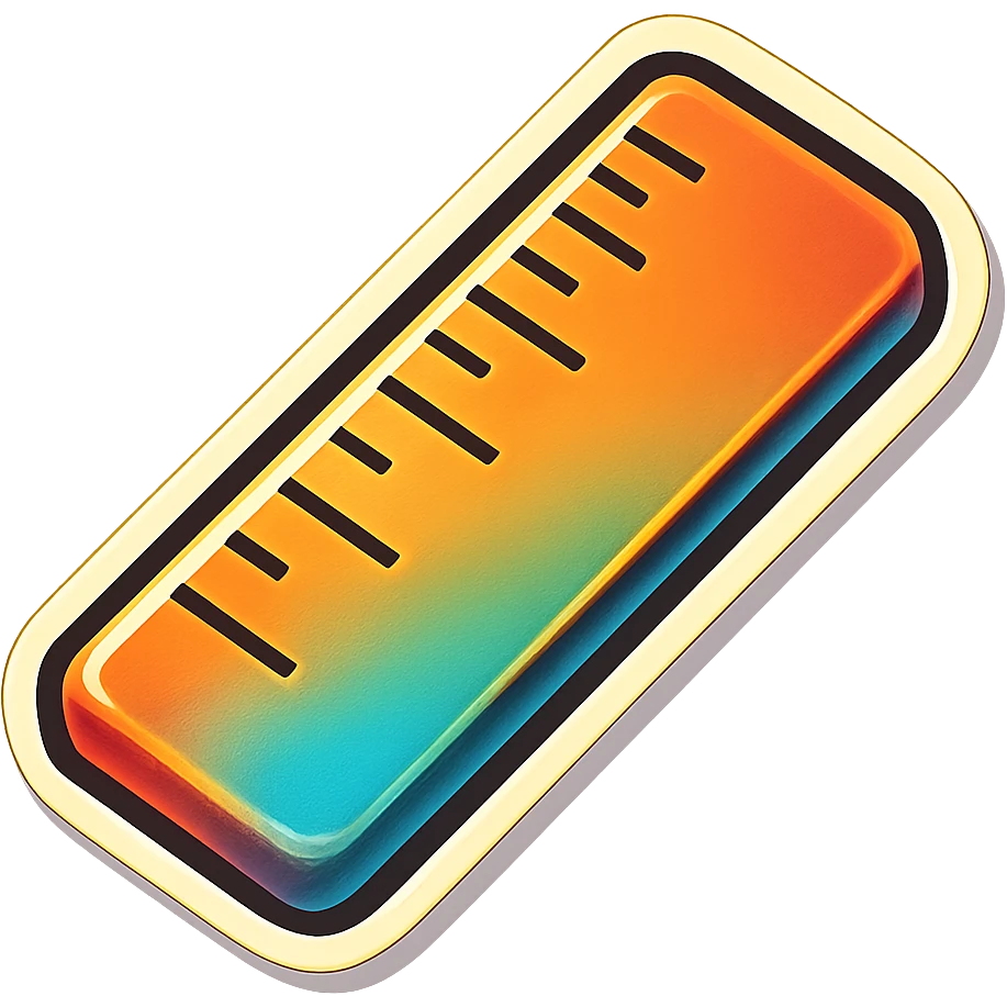 A ruler sticker in retro stickers style, with a vintage design and a retro vibe emoji