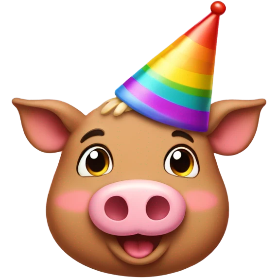 Pork chop Peter with a birthday hat  emoji