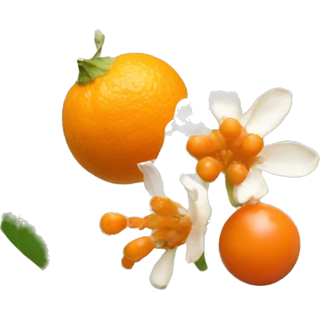 ashwagandha flower and orange berrie emoji