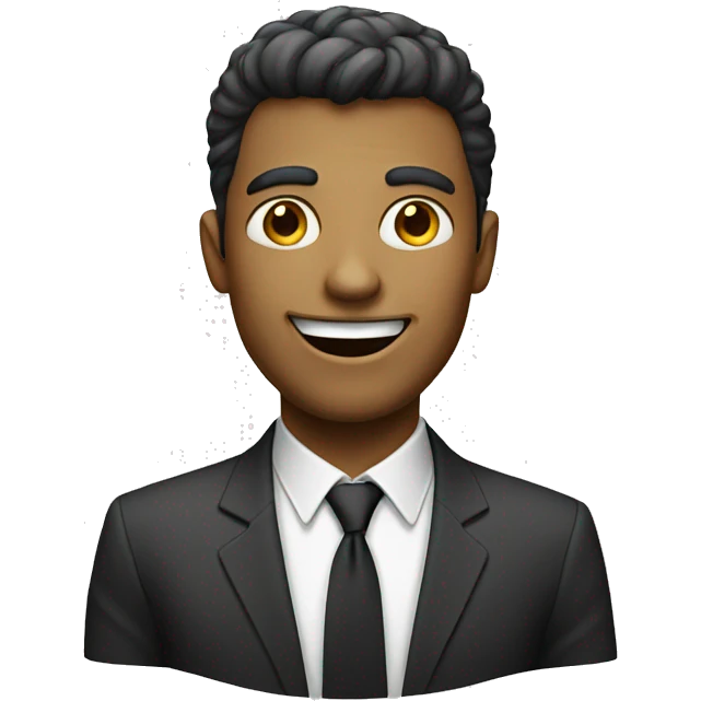 A person with 20 eyes and a wide sharp smile emoji