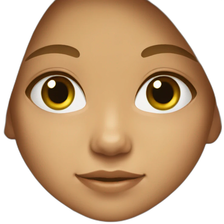 7 year old girl with brown long open hair light brown skin green eyes emoji