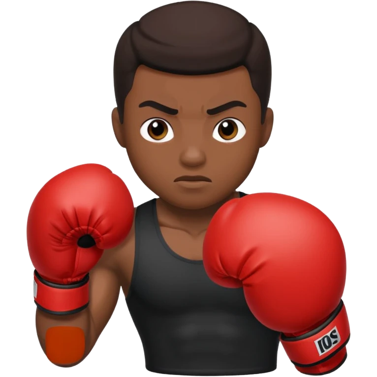 боксёрская перчатка бьёт чернокожего emoji