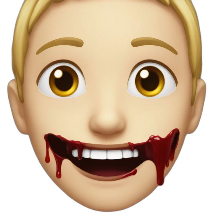 Blood smile emoji