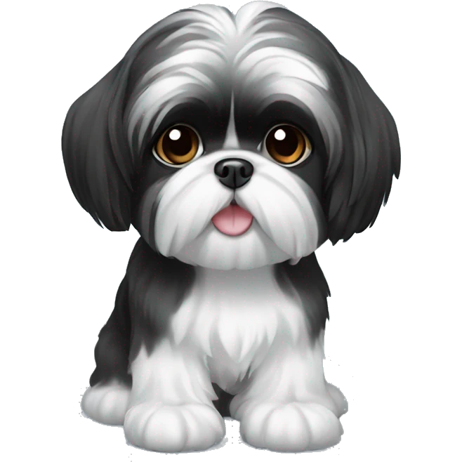black and white shih tzu emoji