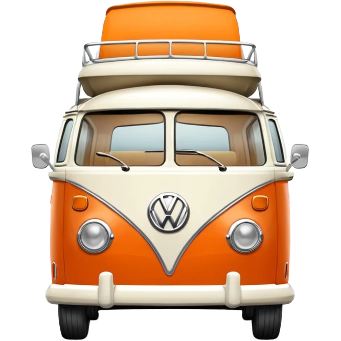 Vw campervan orange/white emoji