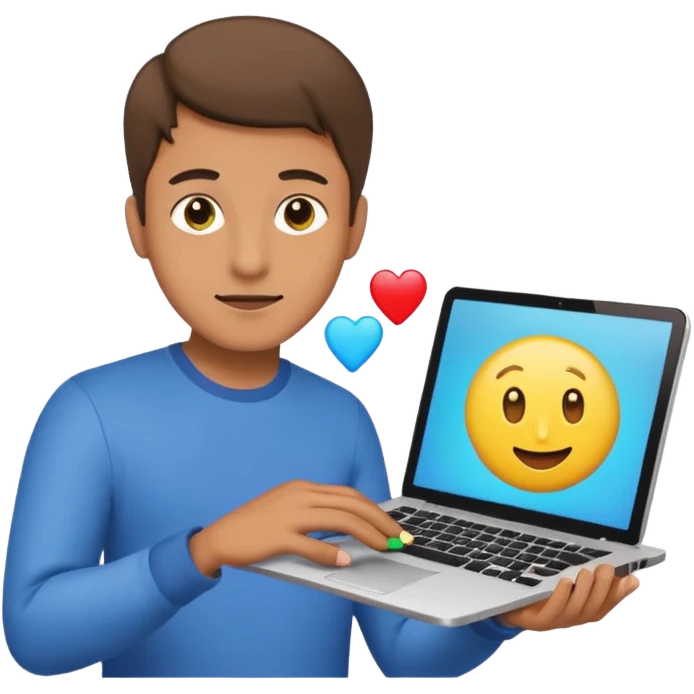 a guy shooting while holding a computer mouse and emojies coming out of that curser emoji