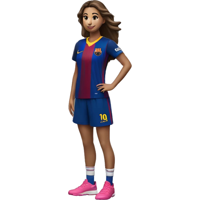 Chica con la camiseta del fcbarcelona  emoji