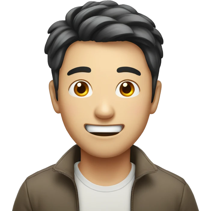 Smiling Korean Man have a surprised  emoji
