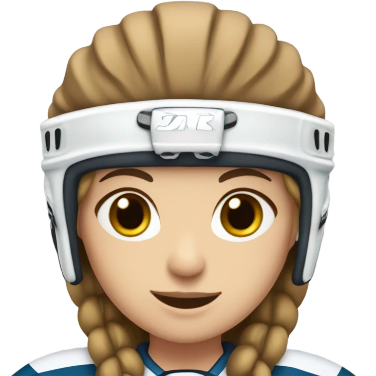 white brown hair Girl ice hockey player  emoji