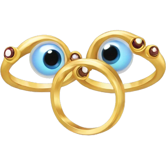 thin gold ring studded with eyeballs emoji