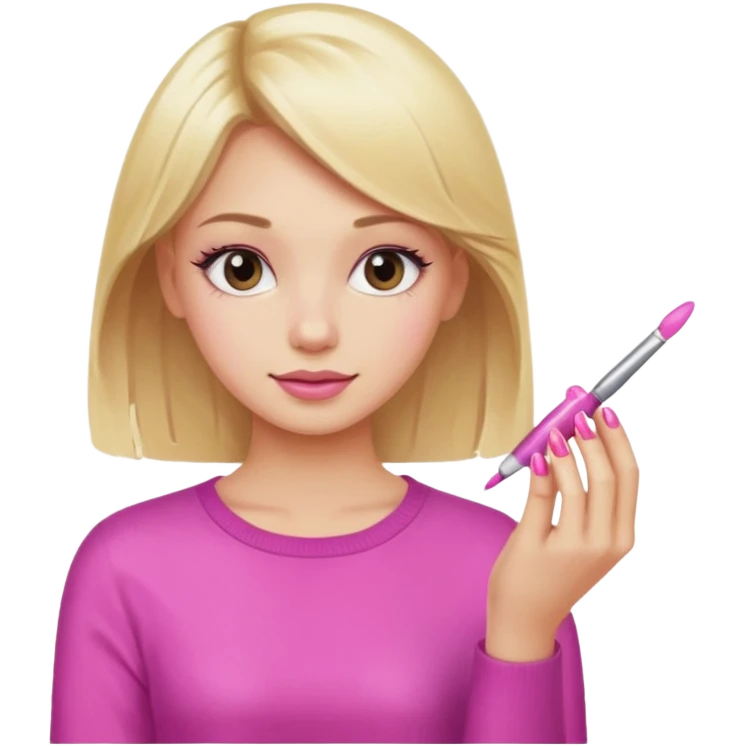 Blondie girl making nails emoji