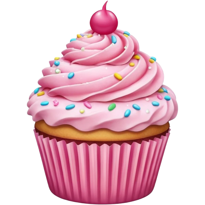 Cupcake with pink icing emoji