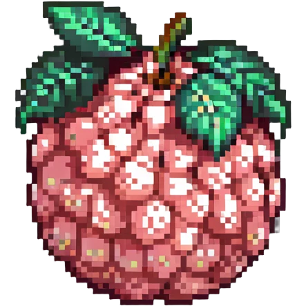 lychee fruit, detailed pixel art emoji