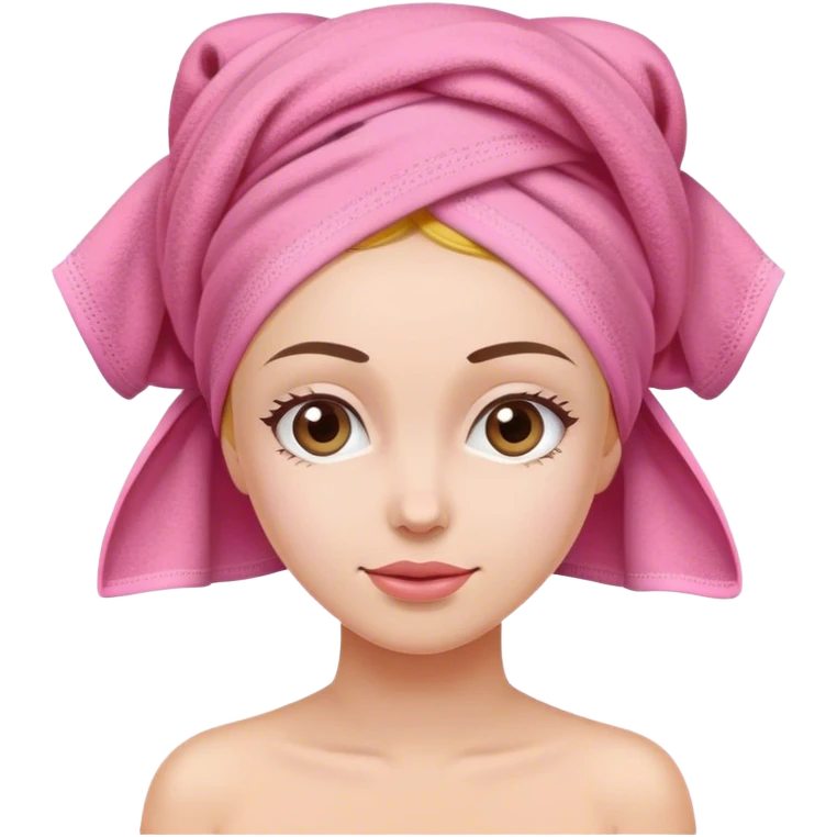 Woman with pink towel on head emoji