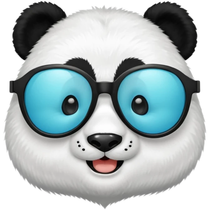 a cute panda wearing cyan colored glasses emoji