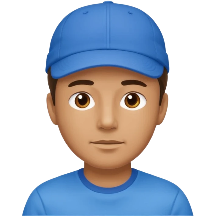 blue tennis hat and blue tshirt man emoji