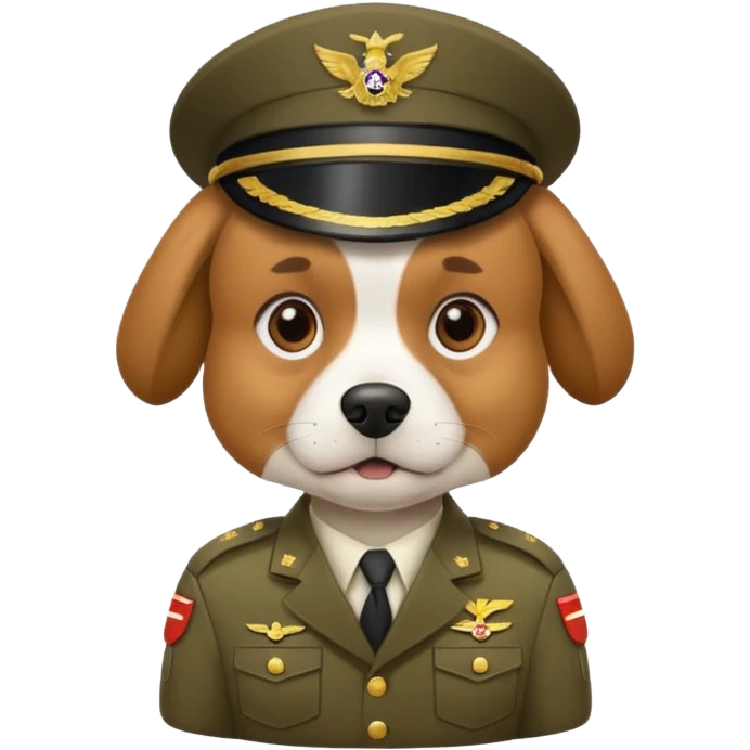 Dog in military outfit emoji