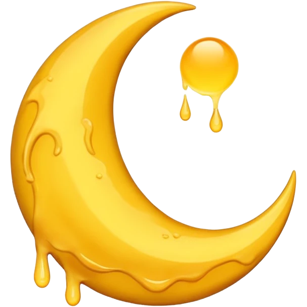Melting waning crescent in yellow colour emoji