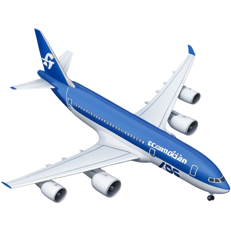 Scandinavian Airlines airplane with blue and white colors emoji