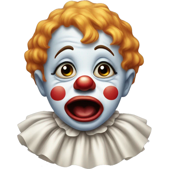Crying baby clown emoji