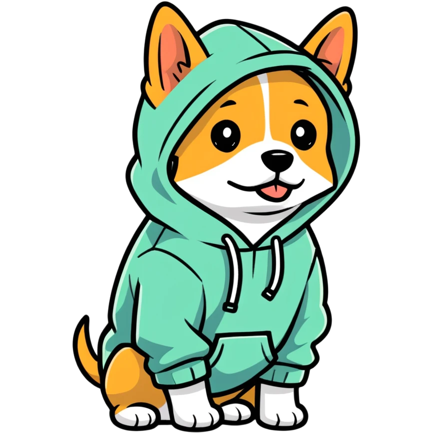 Dog with hoodie  emoji
