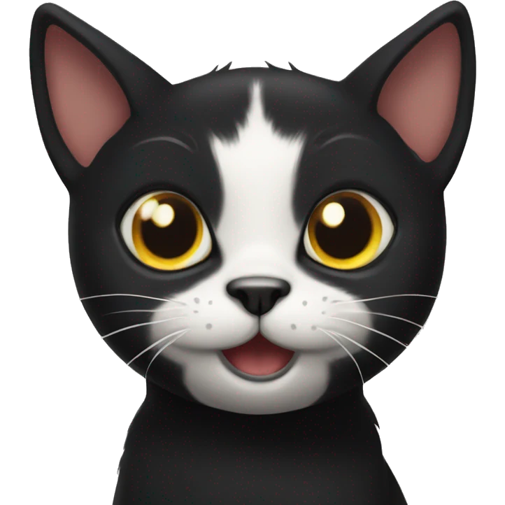Derp black cat emoji
