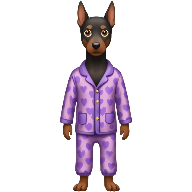 Doberman with pajamas on emoji