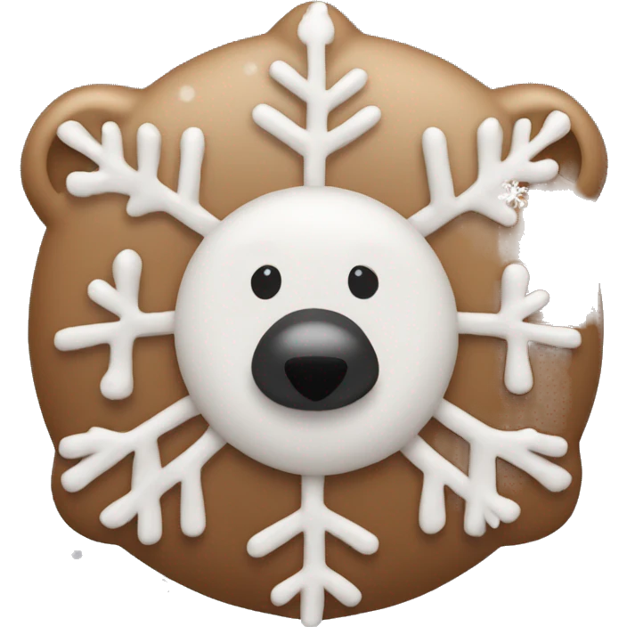 Bear nose with a snowflake emoji