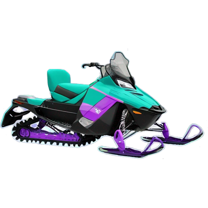  teal snowmobile with purple hints on the side and front Polaris R9 emoji
