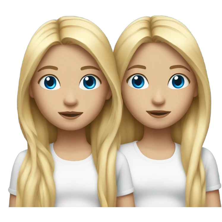 twin girls with blond hair and blue eyes emoji