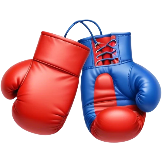 One red boxing glove and one blue boxing glove emoji