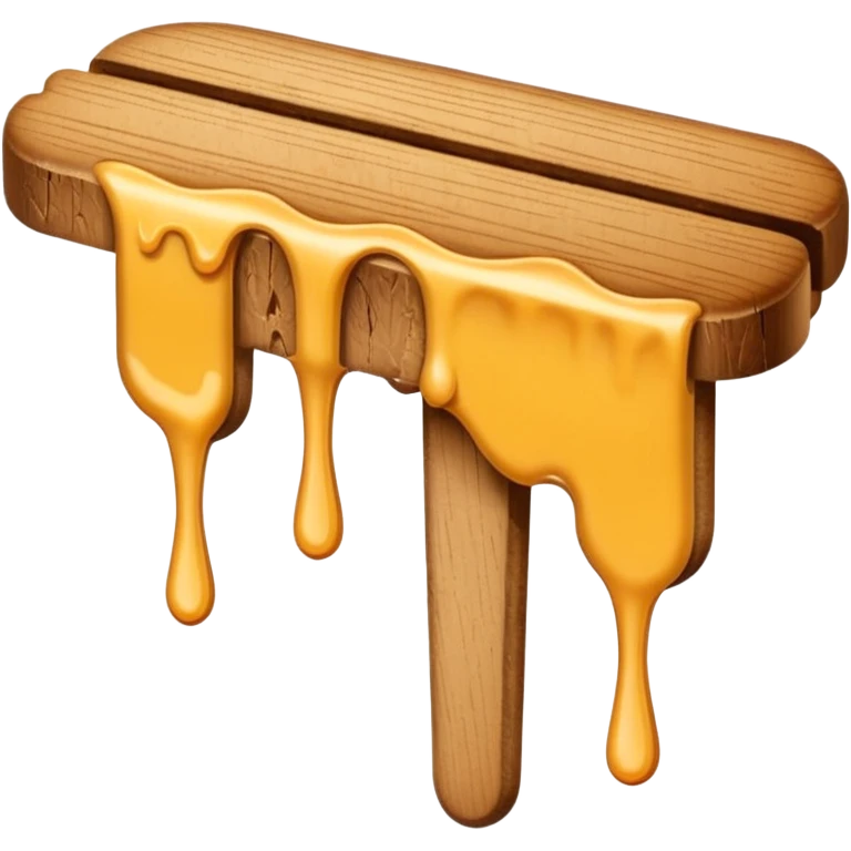 Tongue depressor with wax dripping off emoji