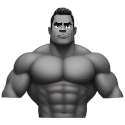 gigachad black and white muscle big chin emoji