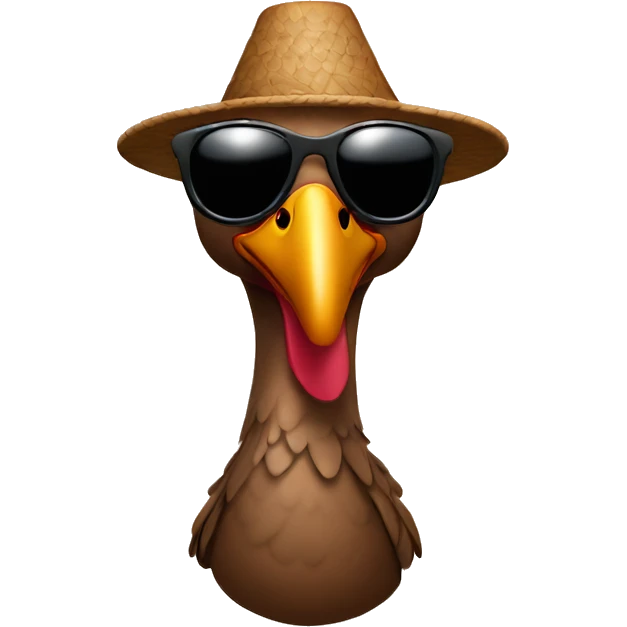 A thanksgiving turkey wearing sunglasses emoji
