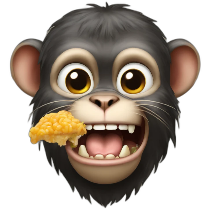 Mutation monkey eating cat emoji