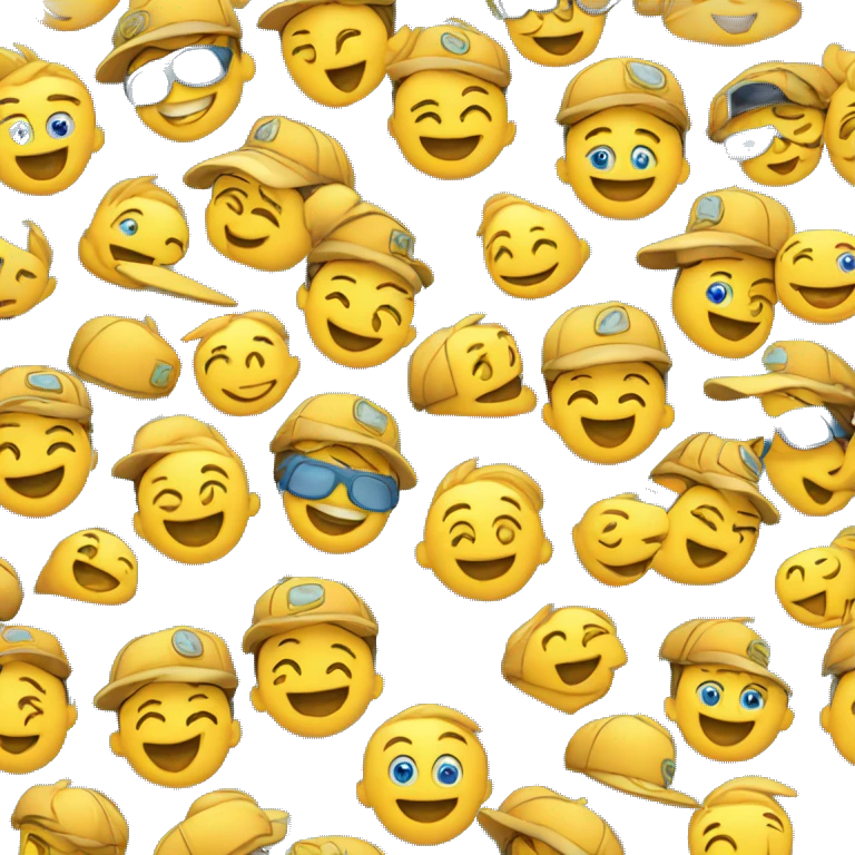 Niño feliz sonriendo con gorra emoji