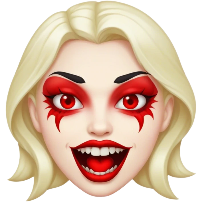 Red lips with fangs  emoji