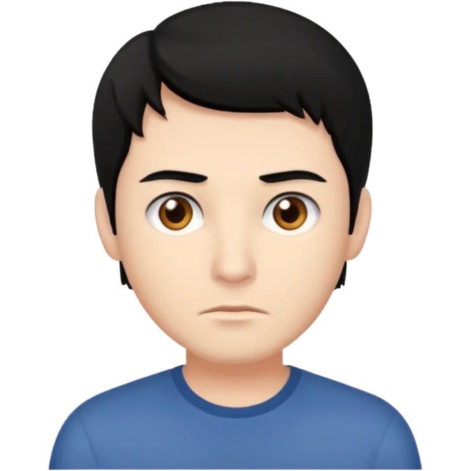 very alert man bloack hair emoji