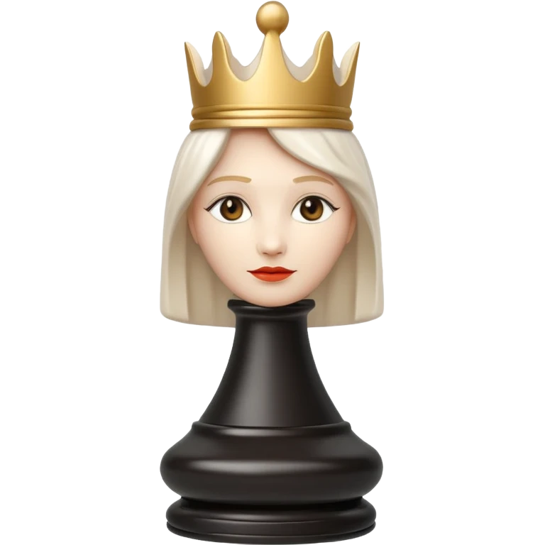 white queen plastic chess pieces emoji