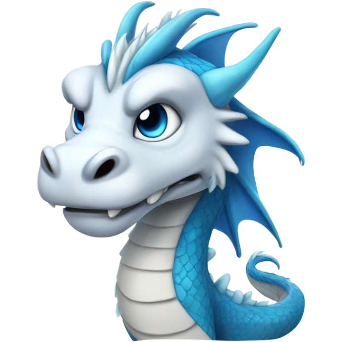 Haku the white and blue furry Asian Dragon from Spirited Away emoji