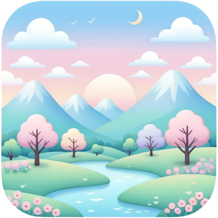 pastel surreal  kawaii landscape emoji