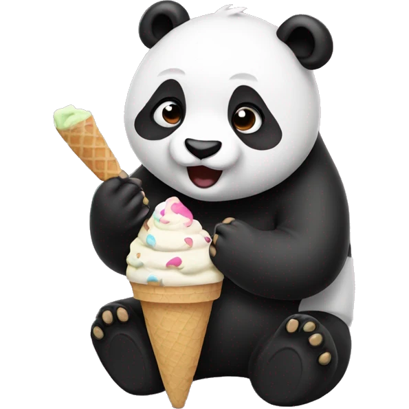 Panda eating ice cream emoji