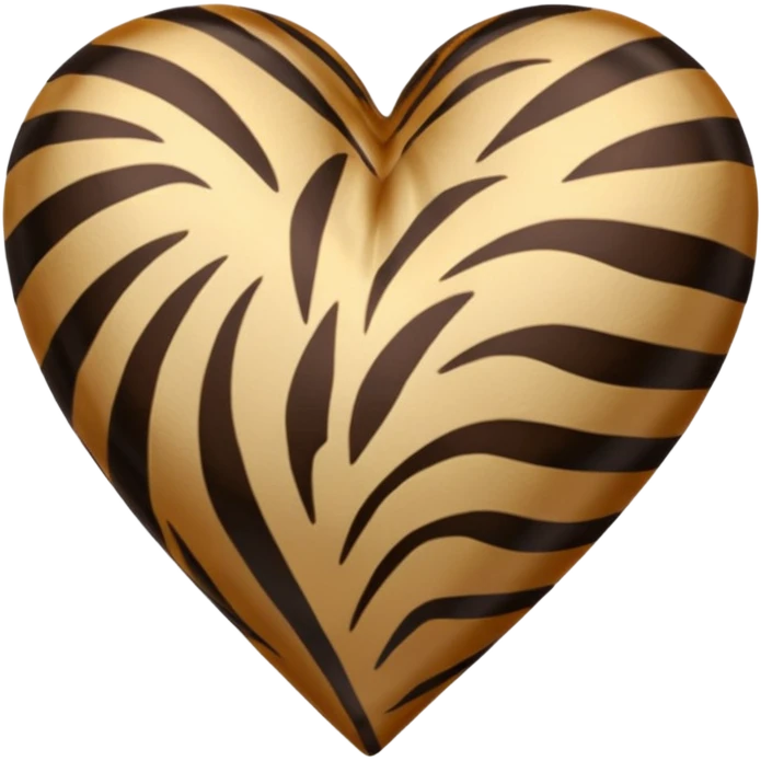 Broken Brown satin heart like zebra style emoji