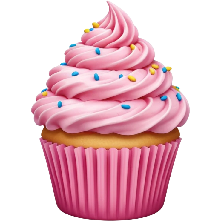 Cupcake with pink icing emoji