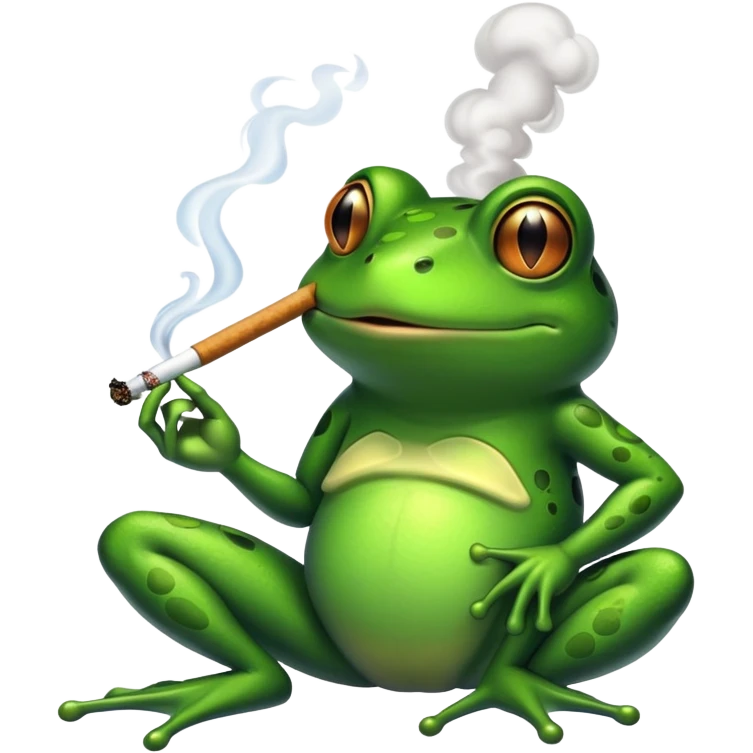 Frog smoking  emoji