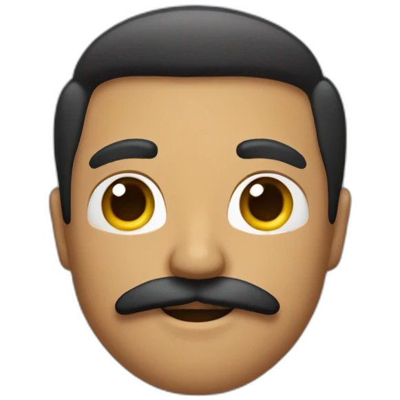 Homme avec une moustache deux doigt emoji